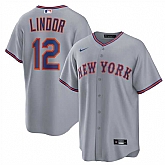Men's New York Mets #12 Francisco Lindor Gray 2025 Limited Stitched Jersey Dzhi,baseball caps,new era cap wholesale,wholesale hats